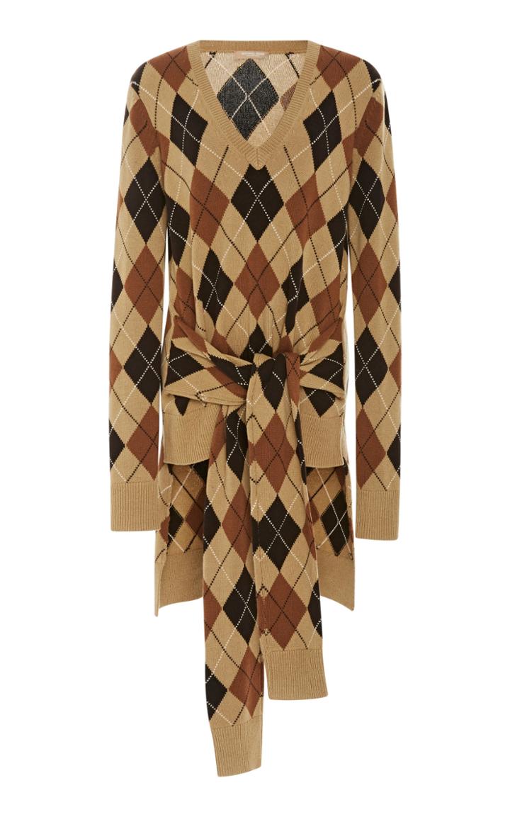 Michael Kors Collection V Neck Argyle Pullover