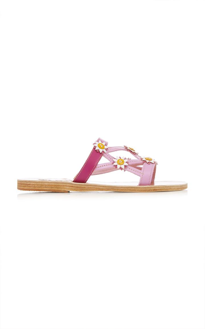 Fabrizio Viti X Ancient Greek Sandals Peonia Floral-embellished Leather Sandals