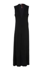Summa Sleeveless V-neck Dress With Curved Seam