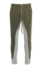 Greg Lauren Jersey-paneled Cotton-twill Tapered Pants Size: 3