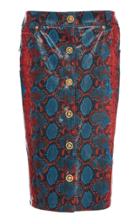 Versace Python-printed Leather Skirt
