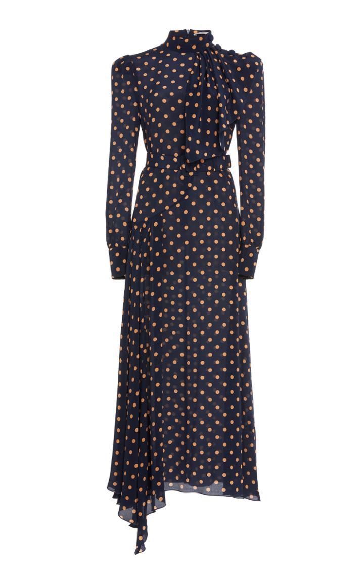 Alessandra Rich Polka Dot Silk Dress