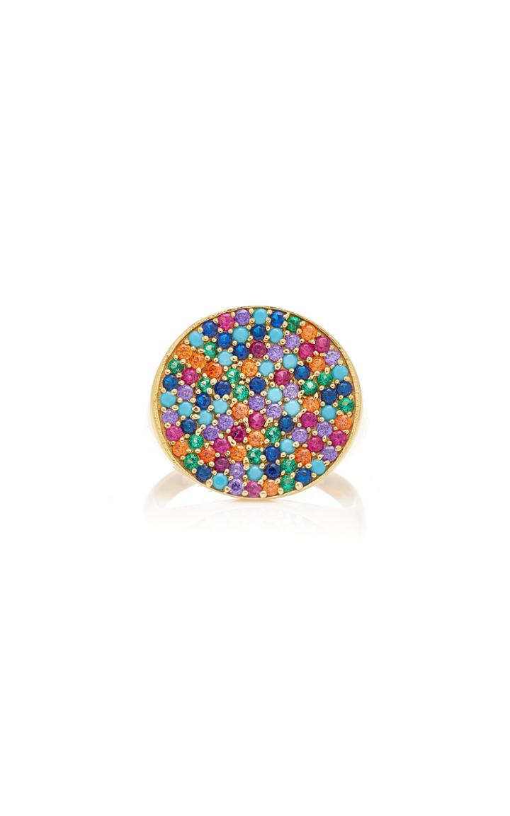 Joanna Laura Constantine Tribal Gold-plated Brass And Cubic Zirconia Ring