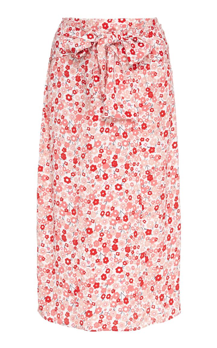 Bytimo Summer Floral-print Crepe Midi Skirt