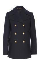 Tory Burch Collared Double-breasted Wool-blend Peacoat