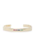 The Last Line 14k Yellow Gold Ruby Emerald And Sapphire Cuff