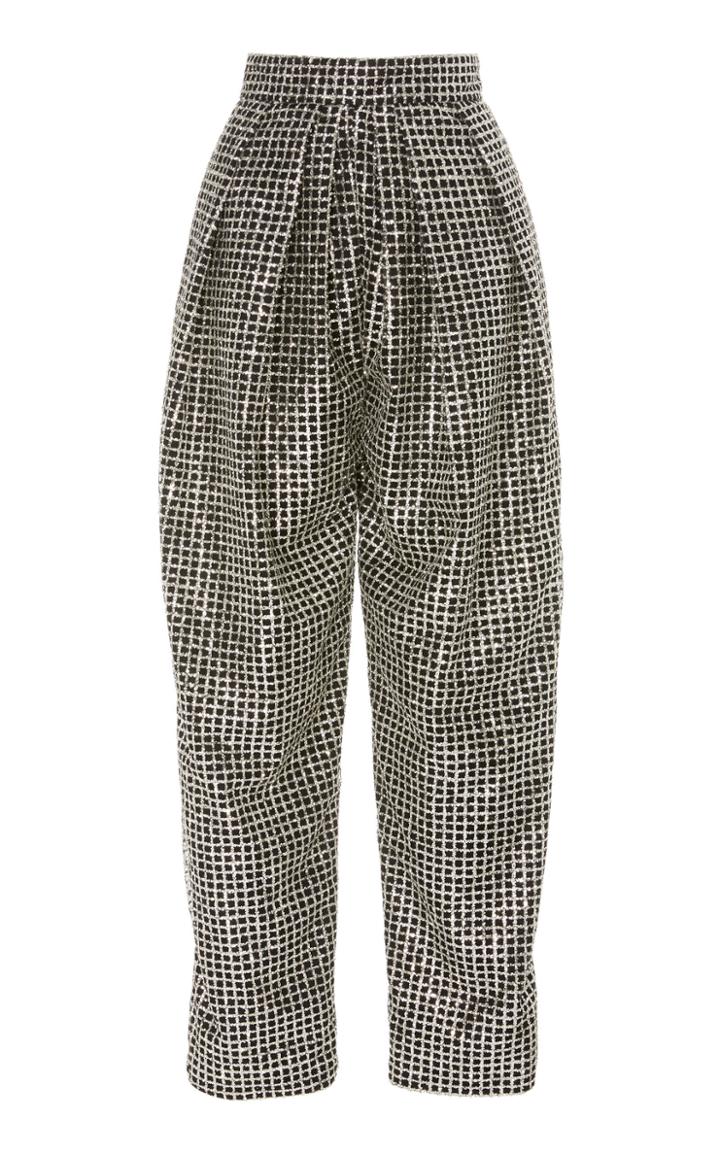 Daniele Carlotta Crystal High Waisted Balloon Cropped Pants