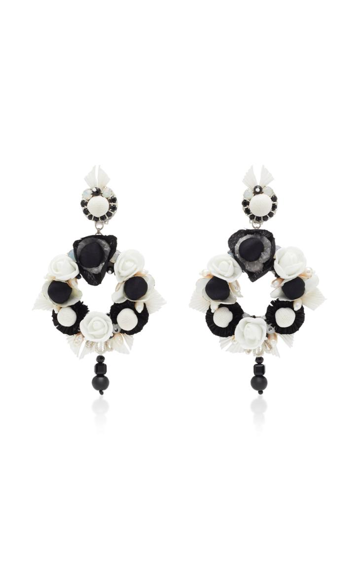 Ranjana Khan Floral Silk Clip Earrings