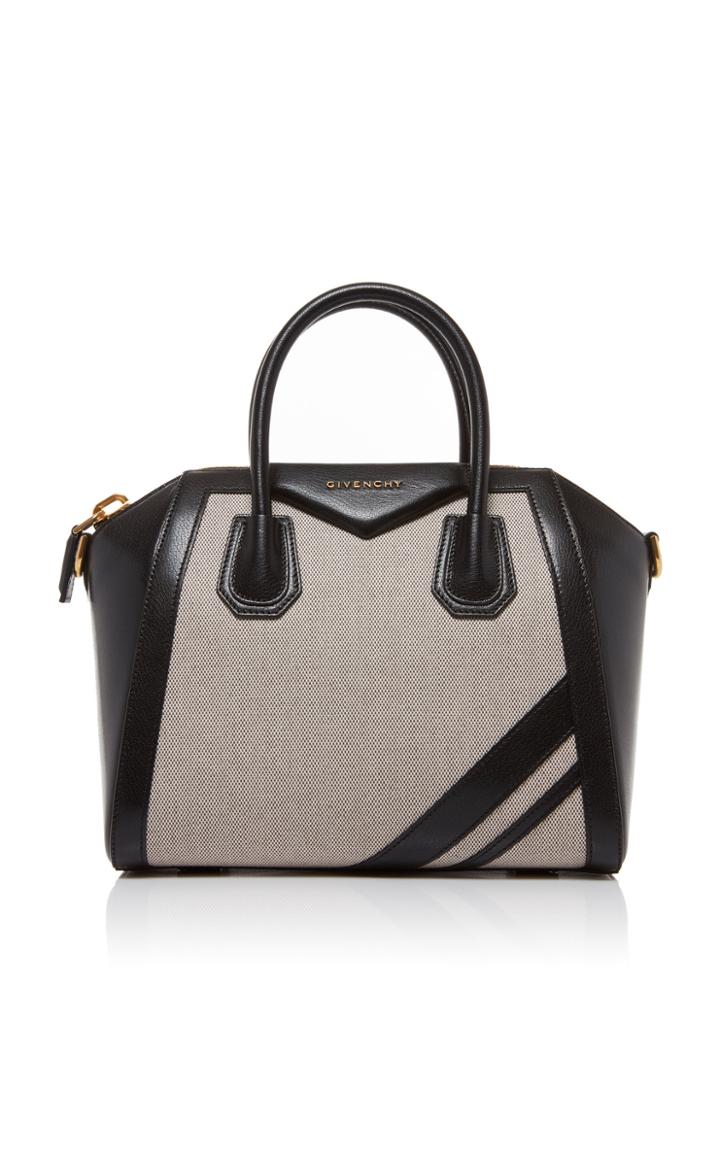 Givenchy Antigona Small Leather And Linen Tote