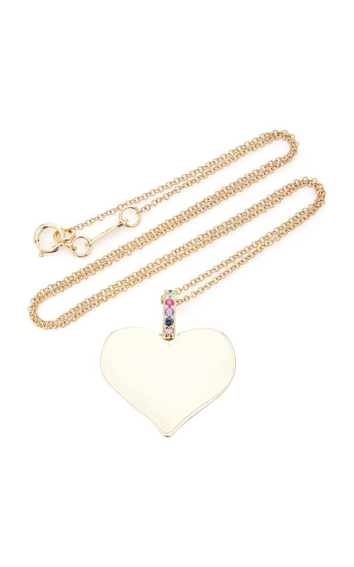 The Last Line 14k Gold Heart Pendant With Rainbow Bail