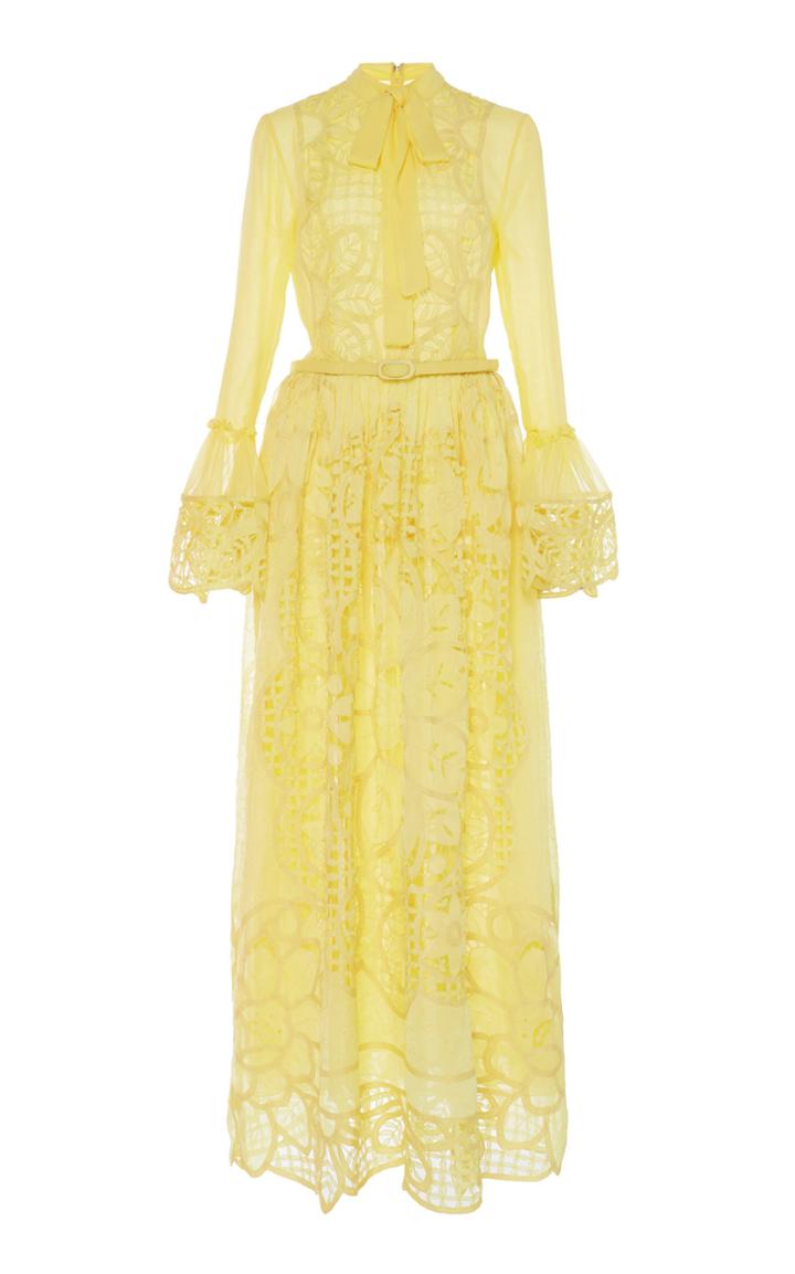 Costarellos Bow-tie Broderie Anglais Dress
