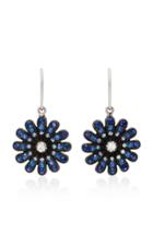 Nam Cho 18k White Gold Blue Sapphire And Diamond Earrings