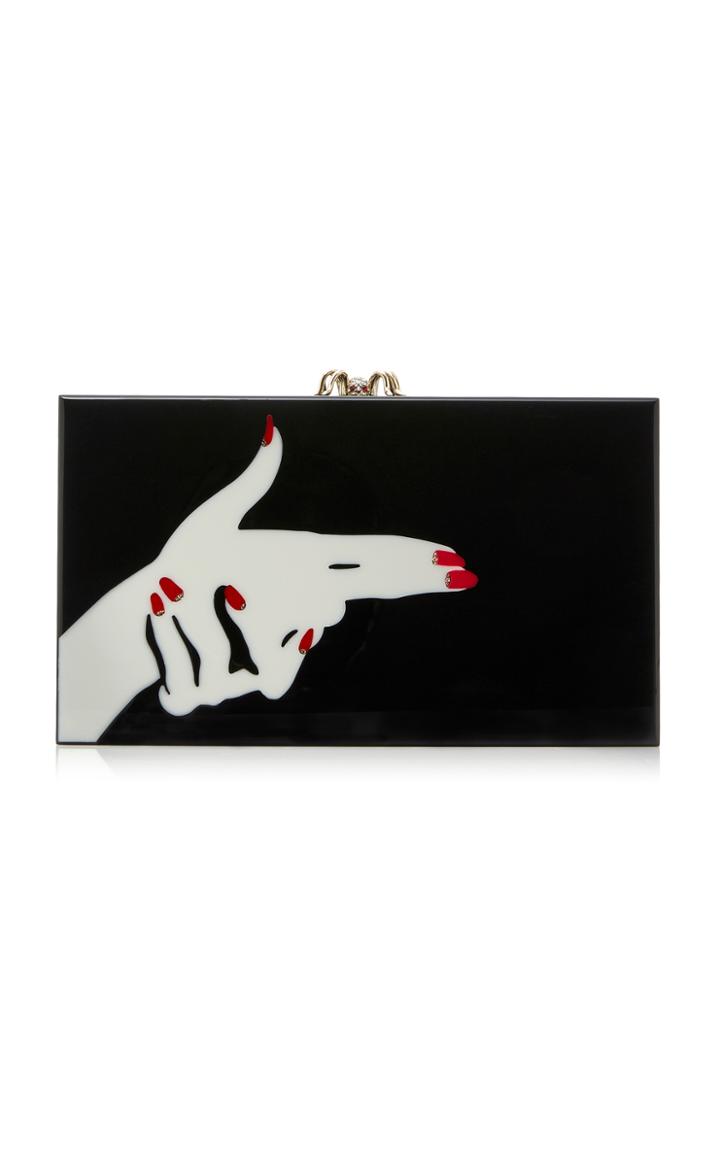 Charlotte Olympia Pandora Black Perspex Clutch