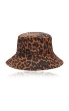 Ganni Leopard-print Cotton Poplin Bucket Hat