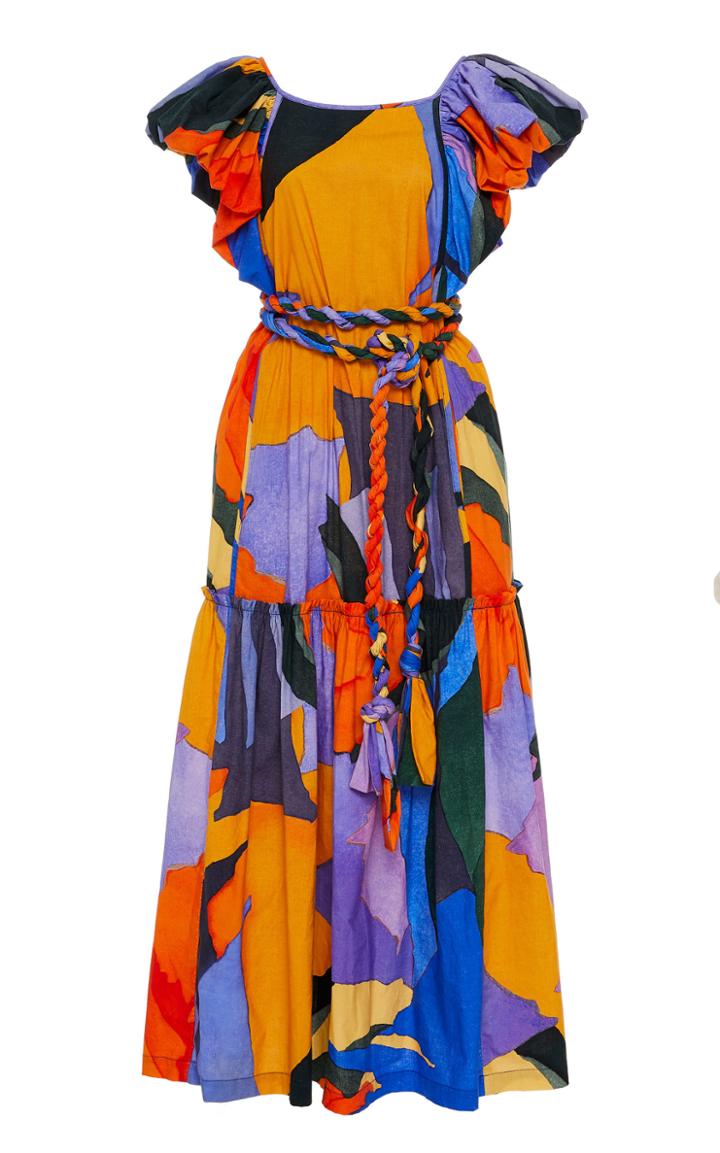 Moda Operandi Mara Hoffman Zarela Printed Cotton Maxi Dress Size: Xxs