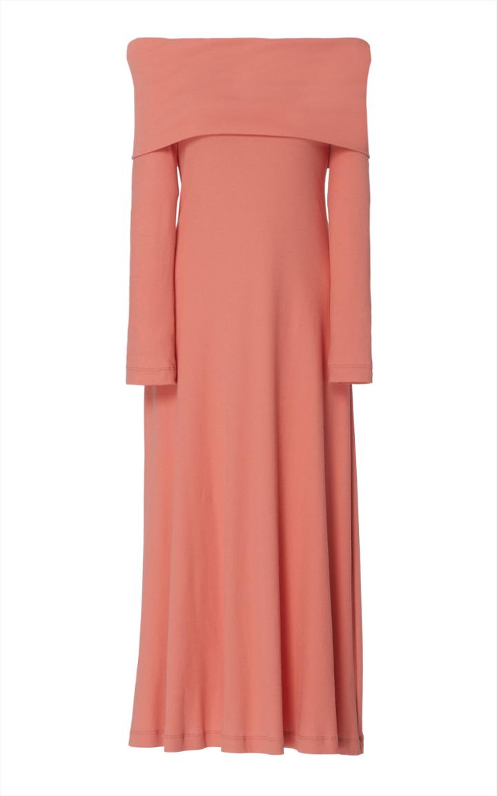 Moda Operandi Rosetta Getty Banded Off The Shoulder Long Sleeve Dress Size: Xs