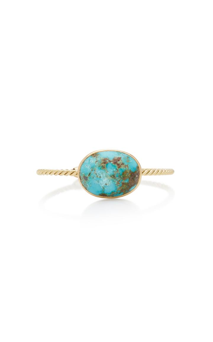 Haute Victoire Twisted 18k Yellow-gold And Turquoise Cuff