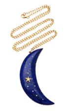 Andrea Fohrman Galaxy Lapis Crescent Necklace