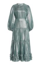 Erdem Lucine Tiered Lam Midi Dress