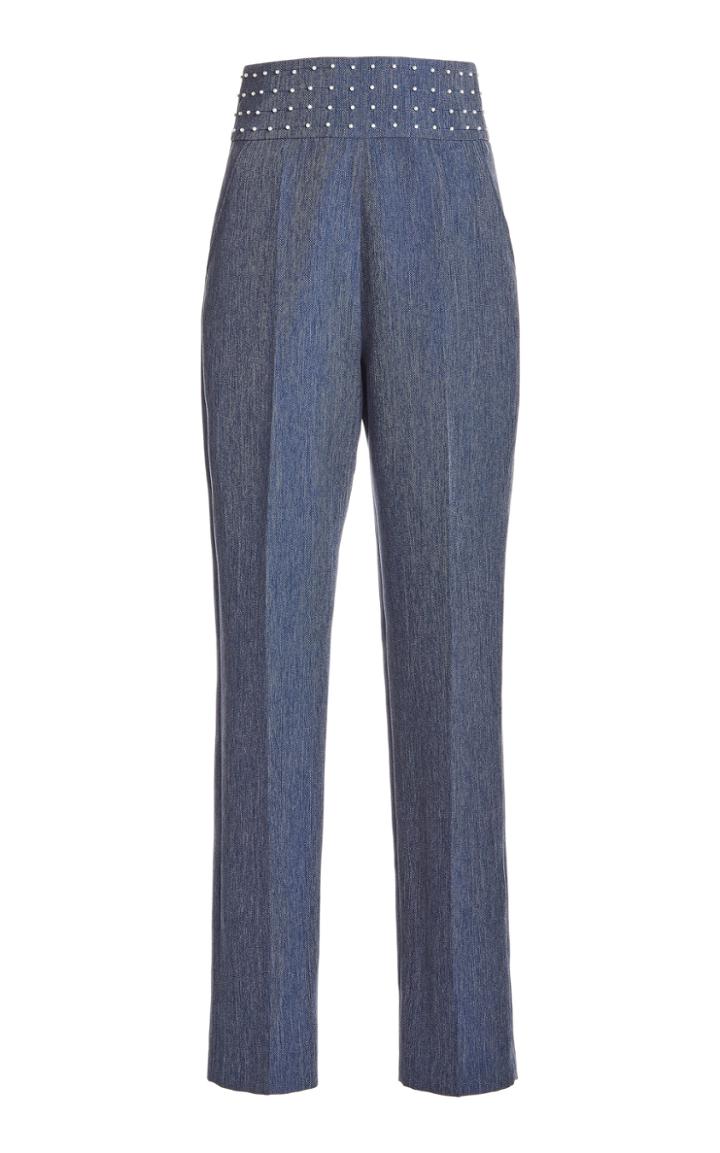 Moda Operandi Huishan Zhang Indigo Chambray Pants