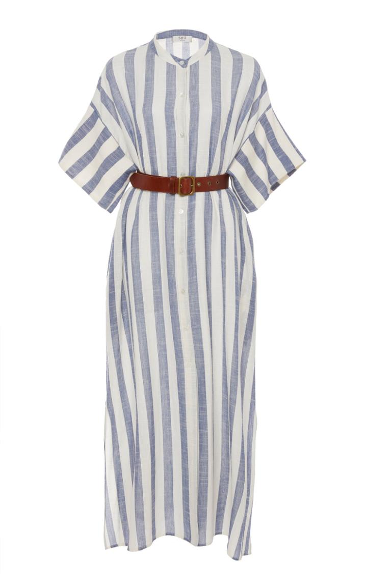 Sea Cici Oversized Cotton Shirt Dress