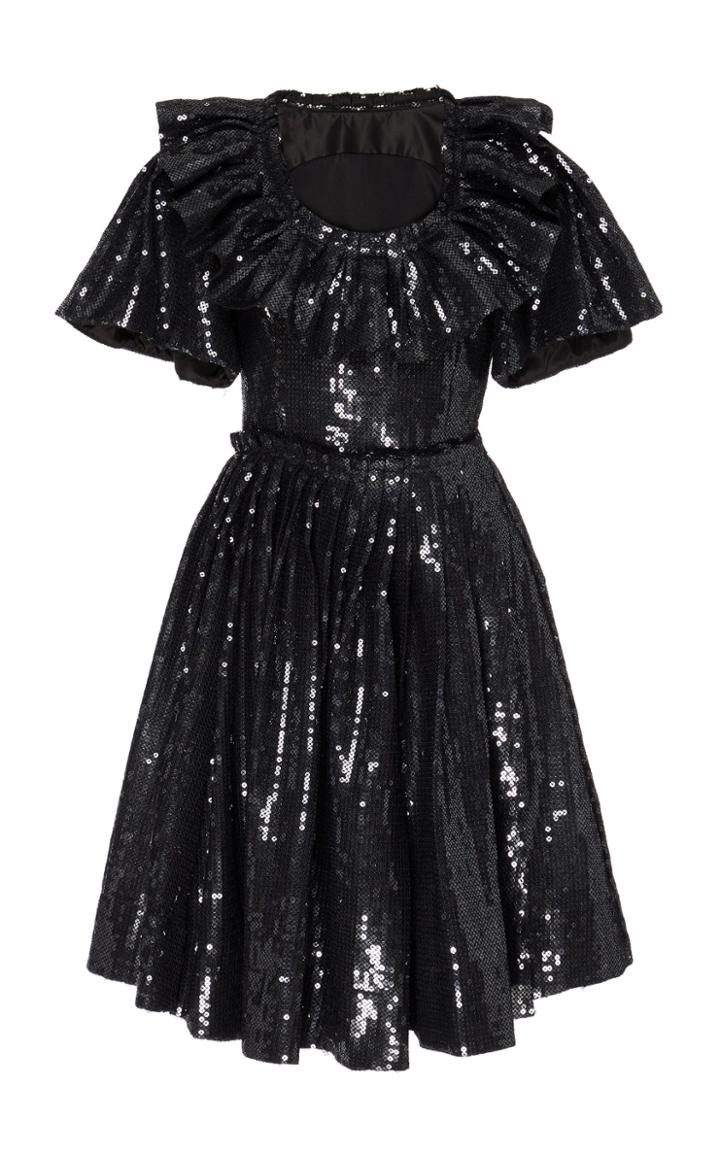 Soonil Black Sequin Neck Dress