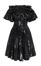 Soonil Black Sequin Neck Dress
