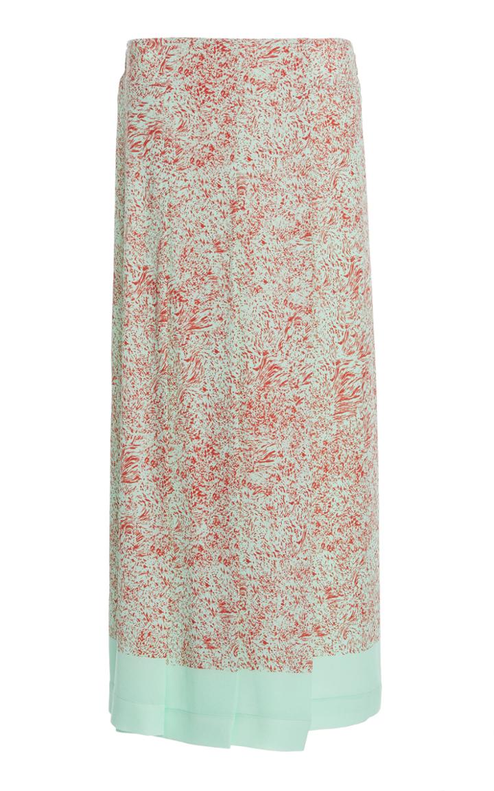 Moda Operandi Victoria Beckham Two-tone Crepe De Chine Skirt