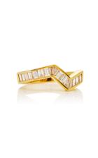 Moda Operandi Kavant & Sharart 18k Yellow Gold Diamond Ziggy Ring Size: 4