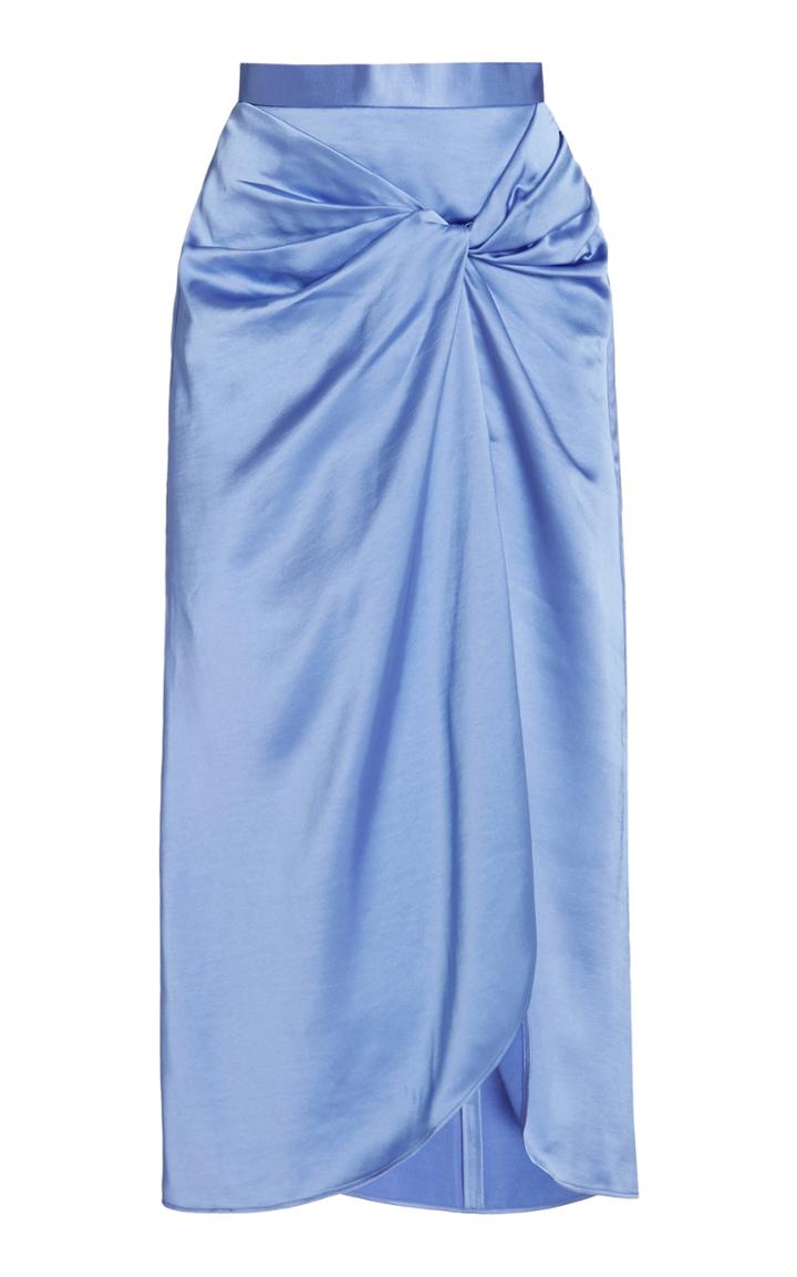 Moda Operandi Acler Bonham Draped Satin Midi Skirt