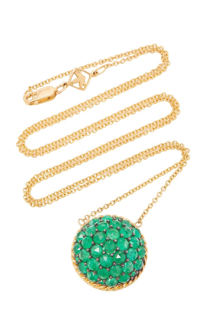 Parulina 18k Gold And Emerald Necklace