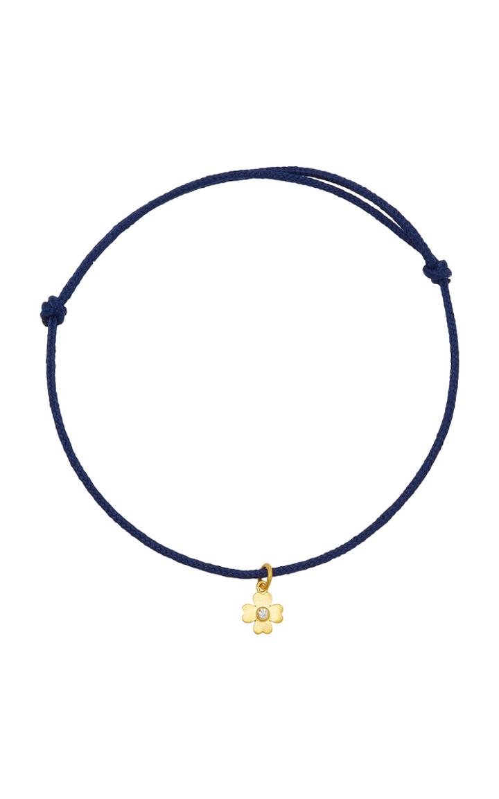 Marie-hlne De Taillac 22k Gold And Diamond Clover Charm Bracelet