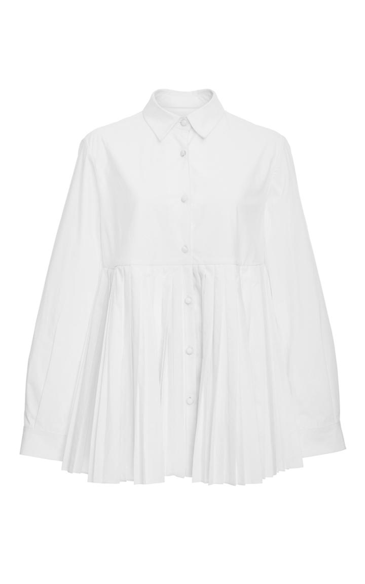 Cotton Poplin Sun Pleat Shirt