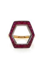 Jessica Mccormack Ruby Hex Ring