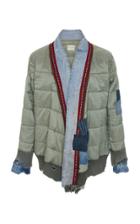 Greg Lauren Patchwork-effect Distressed Quilted-shell And Denim Jacket