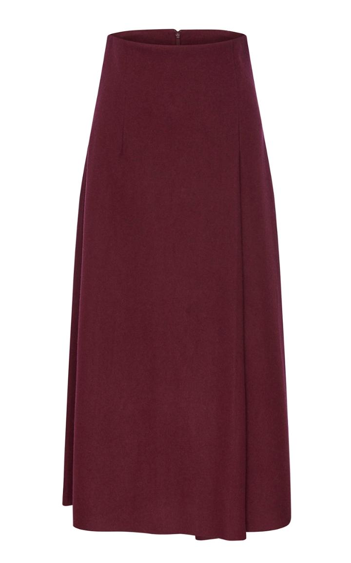 Moda Operandi Harris Tapper Inder Pleated Wool-blend A-line Midi Skirt