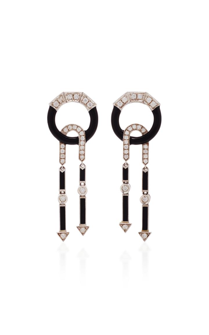 Melis Goral 14k Gold, Onyx And Diamond Earrings