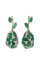 Arunashi One-of-a-kind Imperial Jade Flower Drop Earrings