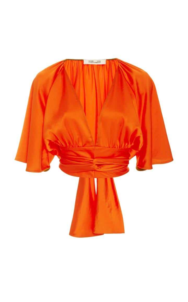 Diane Von Furstenberg V-neck Tie Blouse