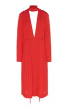 Moda Operandi Victoria Beckham V-neck Scarf-embellished Pliss Dress Size: S