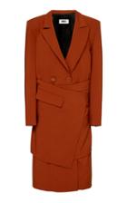 Mm6 Wrap-effect Wool Midi Dress