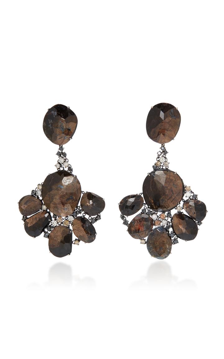 Ofira M'o Exclusive: Black Diamond And Sapphire Earrings