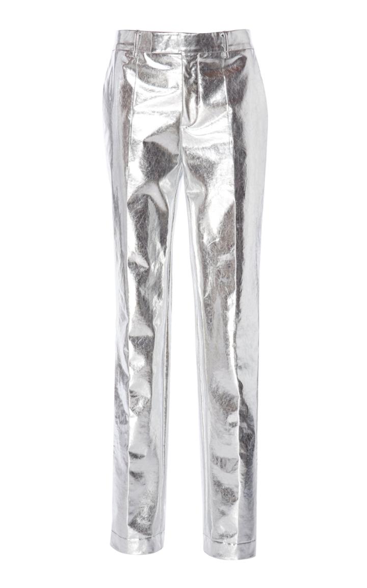 Philosophy Di Lorenzo Serafini Metallic Straight-leg Vegan Leather Pants