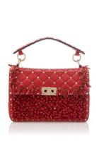 Valentino Spike. It Medium Bead Trimmed Leather Shoulder Bag