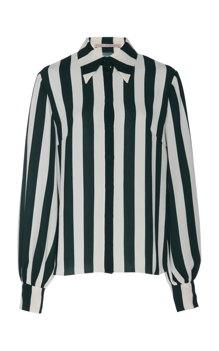 Emilia Wickstead Petula Striped-patterned Crepe Blouse