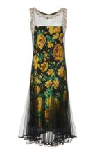 Richard Quinn Floral Satin And Mesh 1920s Dress