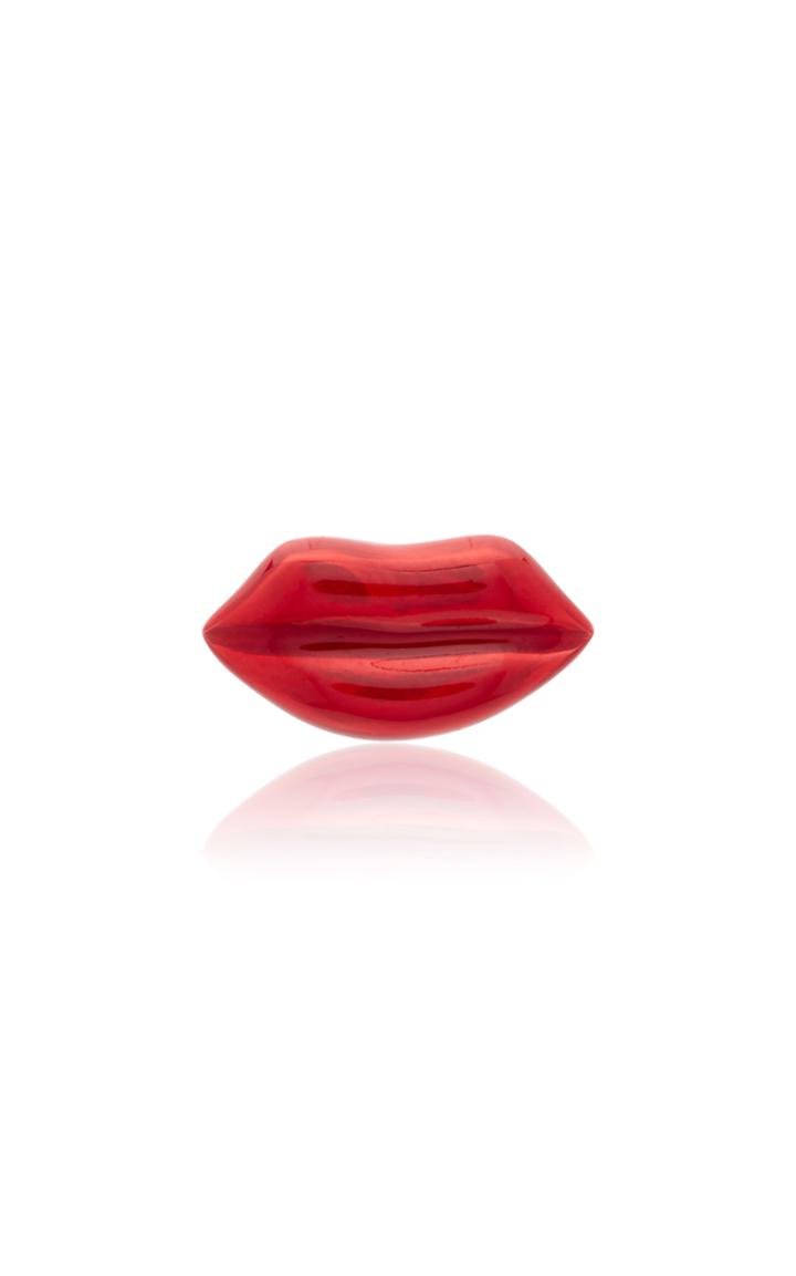 Alison Lou Red Enamel Lip Stud