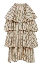 Brock Collection Palm Tiered Printed Cotton And Silk-blend Skirt