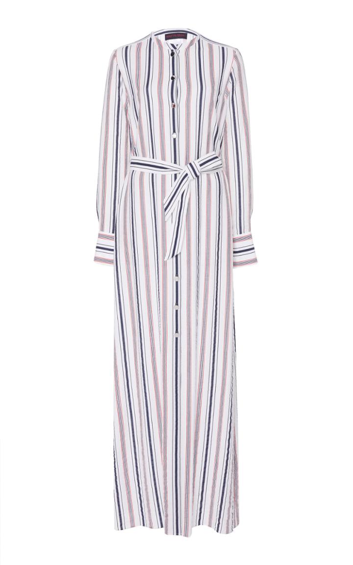 Martin Grant Stripe Collarless Shirt Dress