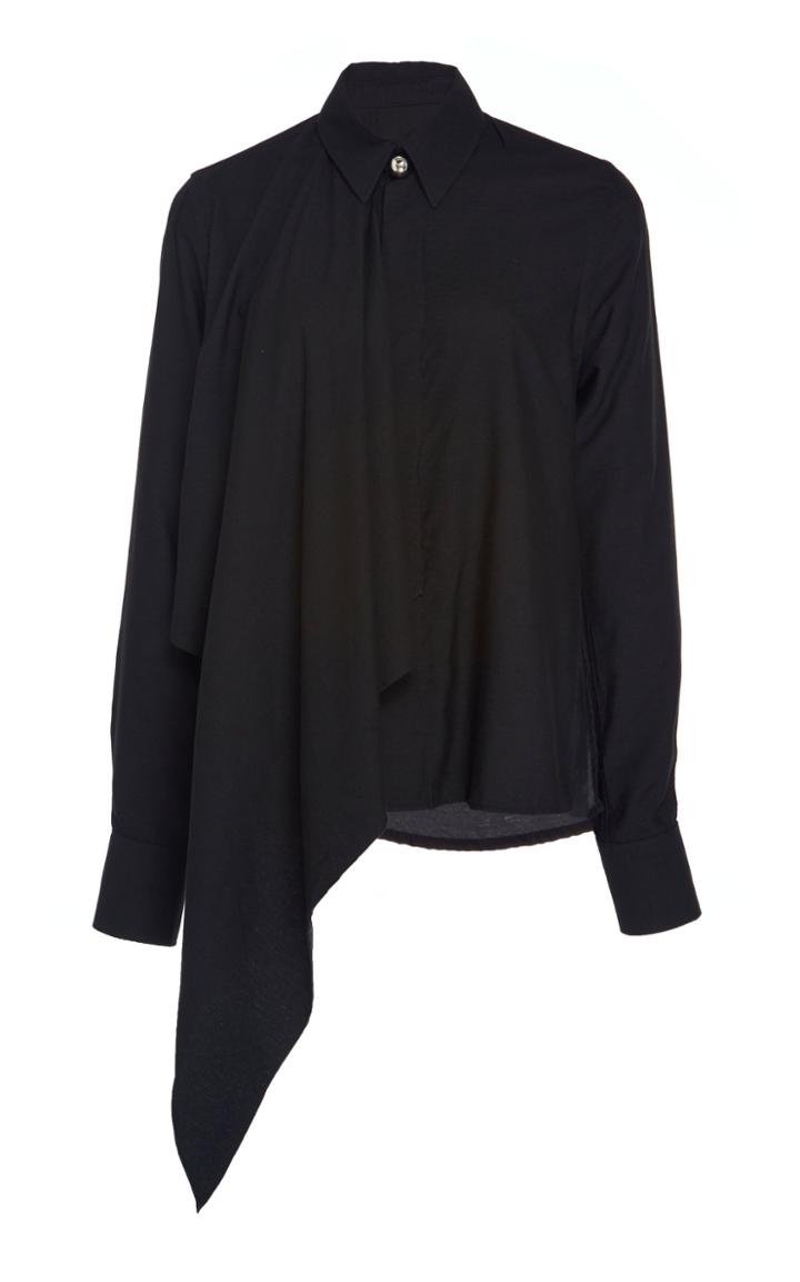 Ami Ruffled-trim Wool Blouse